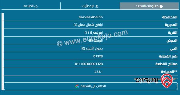 قطعتين أرض مساحتهم 974م للبيع في أبو نصير مع بعضهم بسعر 300 ألف