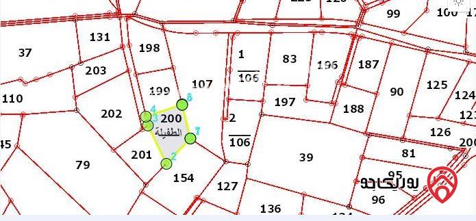 بيت وأرض للبيع مساحة 3400م في الطفيلة حوض البريص الشرقي