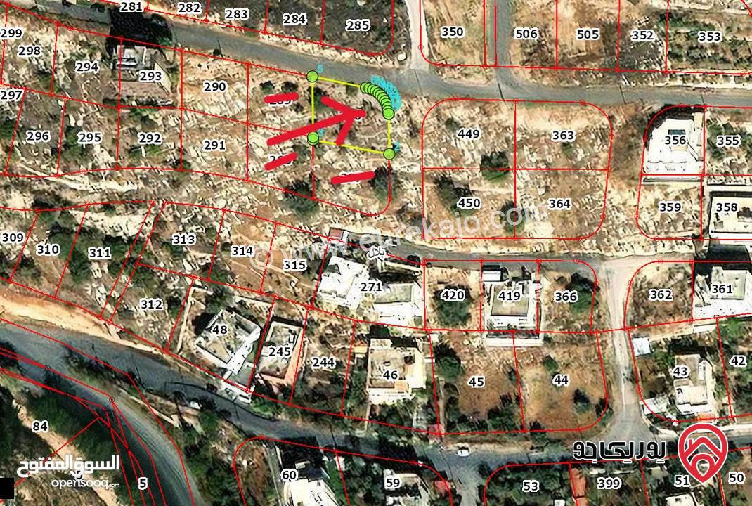 قطعة أرض مساحة 600م على شارعين للبيع من أراضي غرب عمان - بلال اطلالة بانوراما ومنطقة سكنية مميزة