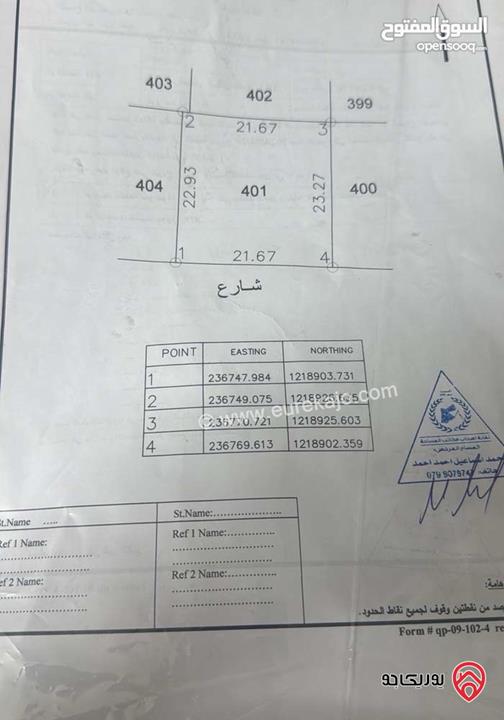 ارض مساحة 500م للبيع في اربد - سال مطلة على شارع الرمثا بشرى القديم