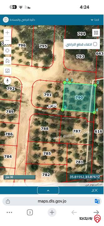 قطعة أرض مساحة 755م للبيع في عمان - ناعور