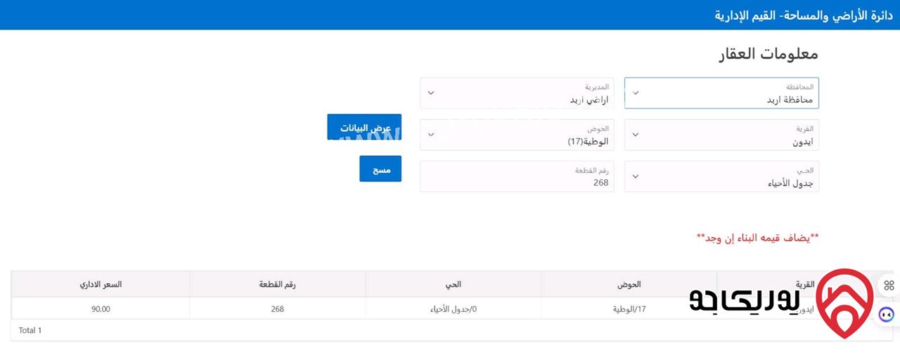 قطعة أرض مميزة مساحة 1 دونم و 117م للبيع في إربد – إيدون 
