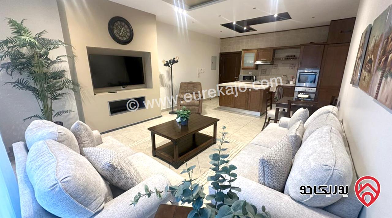 شقة ارضية مفروشة مساحة 90م مع حديقة 50م للإيجار في عمان - عبدون