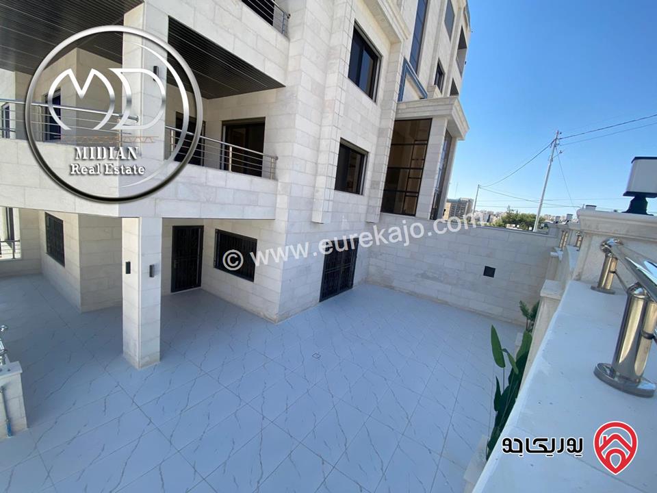 شقق شبه أرضي جديدة للبيع في عمان - ضاحية الرشيد مساحات 210م مع تراسات و حدائق تشطيبات سوبر ديلوكس بأسعار مميزة