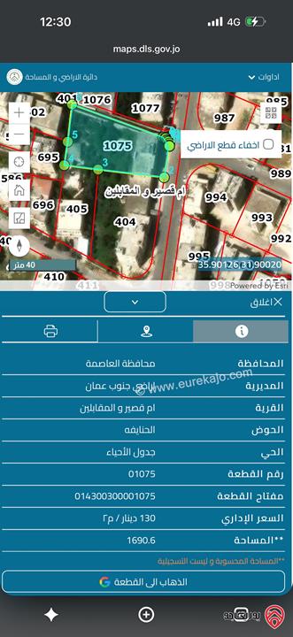 فرصة استثمارية قطعتين ارض متلاصقات مساحة 3 دونم و 780م مع مخازن وشقق للبيع في عمان - المقابلين