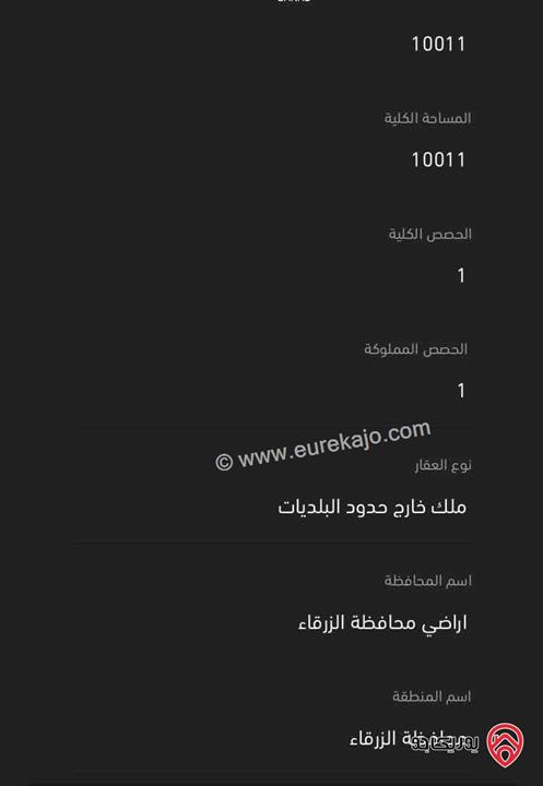 ارض مساحة 10 دونم للبيع في الزرقاء قرية الغليسي الشرقي حوض الجمعان حي حبيب ضمن مشروع مقسم ومباع بالكامل 