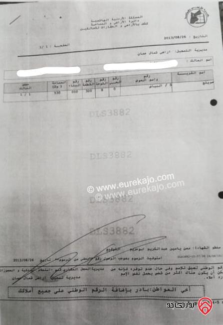 قطعة ارض مساحة 540م للبيع في عمان - صويلح