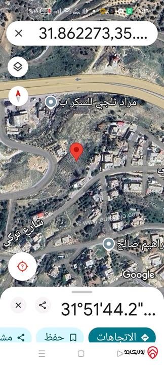أرض مساحتها 1071 متر مربع للبيع في عمان - من اراضي ناعور زبود وسيل حسبان والأرض جاي ع منسوب وكاشفة ع شارع البحر الميت