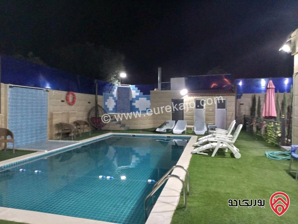 شاليه مساحة الأرض 560م وبناء 100م للبيع في الغور - جوفة الكفرين منطقة الشاليهات