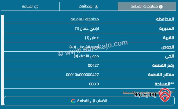 ثلاث قطع أراضي بمساحة 1912م للبيع بسعر 260 ألف في عمان - ضاحية الياسمين
