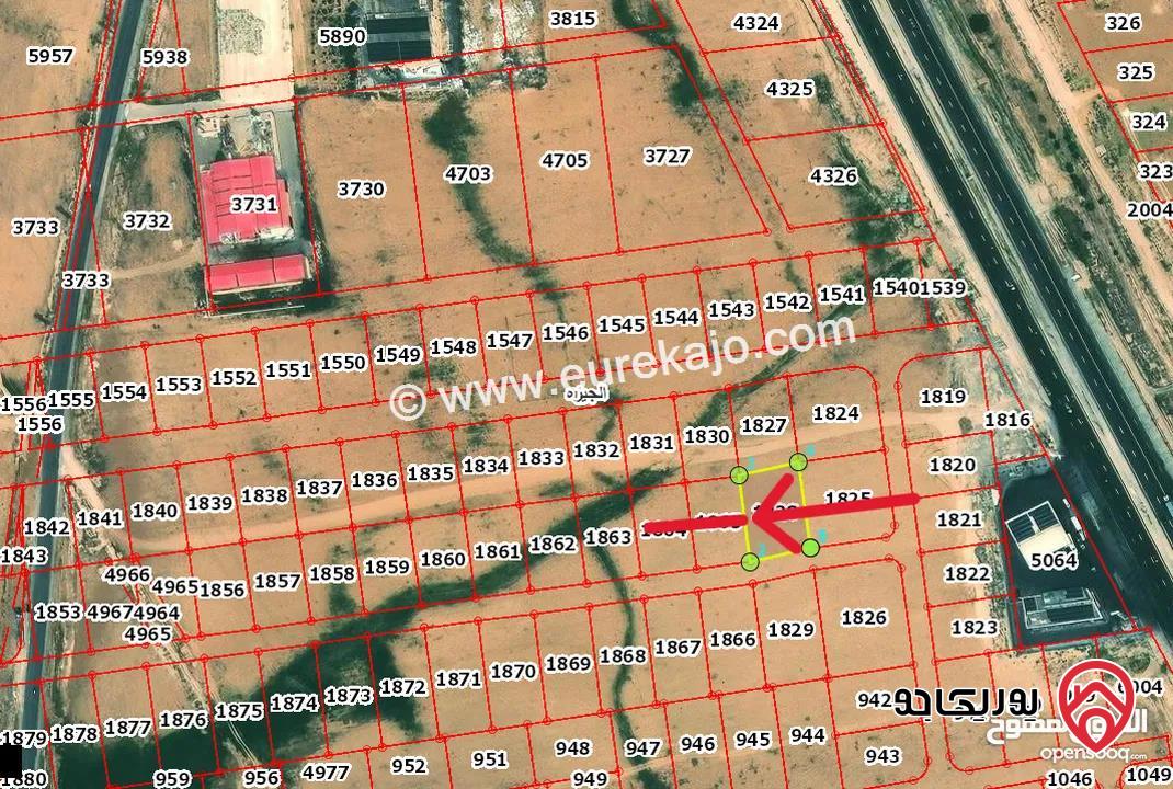 قطعة أرض مساحة 1 دونم و 126م للبيع من اراضي الجيزة جنوب عمان واجهة على الشارع ثاني نمرة عن شارع عمان العقبة شارع الجيزة