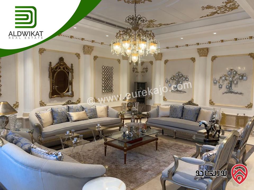 قصر للبيع في عمان - دابوق مساحة الارض 2650م ومساحة البناء 2000م ومساحة الحديقة 1500م ومساحة الترس 400م