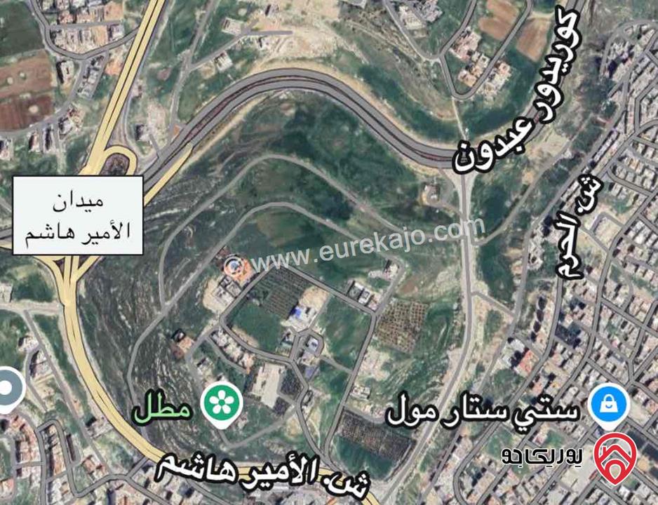 ارض مساحة 1 دونم و 400م للبيع في عمان - ربوة عبدون 