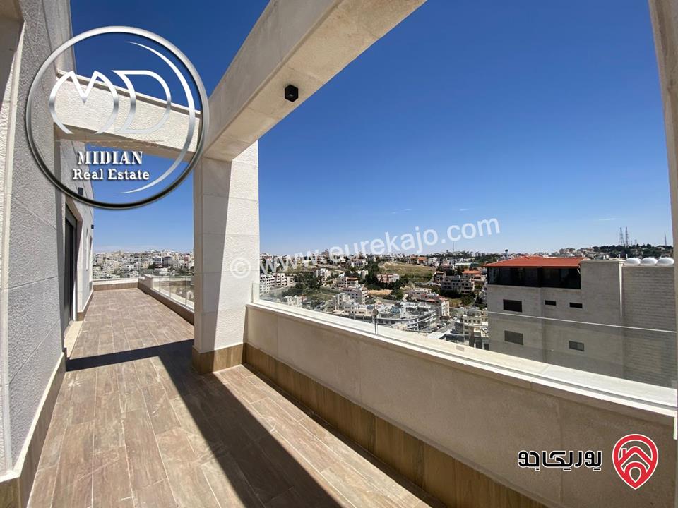 رووف فارغ للايجار في عمان - دابوق مساحة 350م مع تراسات تشطيبات ديكورات عصرية فاخرة اطلالة رائعة جديد لم يسكن