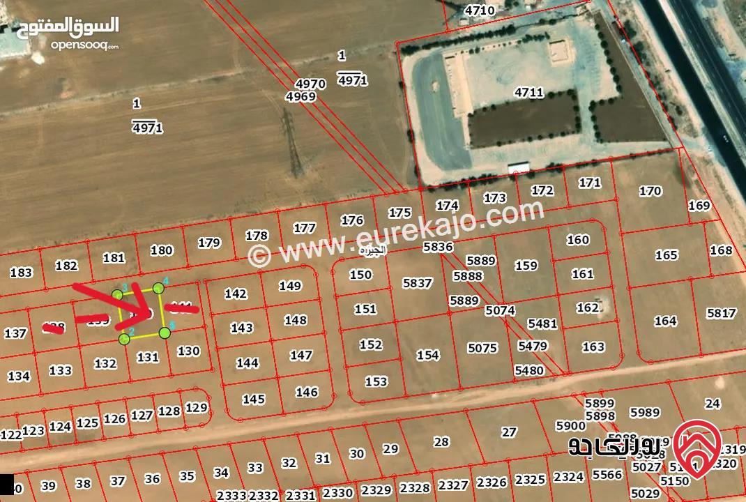 قطعة ارض مساحة 1 دونم للبيع من اراضي جنوب عمان - الجيزة قريبة من الطريق الصحراوي تصلح لكافة الاستثمارات