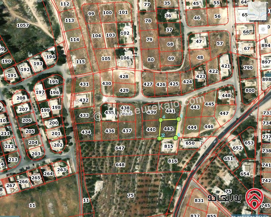 قطعة أرض مميزة مساحة 989م للبيع في السرو البشيري / السلط