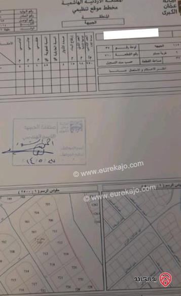 أرض مساحة 802م للبيع في عمان - الجبيهة