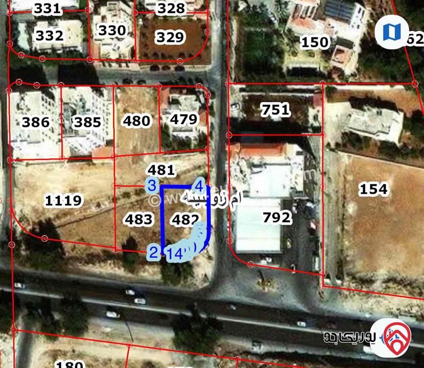  أرض مساحة 690م على شارع ياجوز مباشرة للبيع في عمان - ام زويتينة المقرن