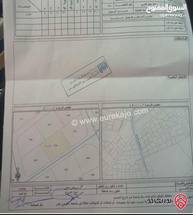 ارض مساحة 569م للبيع في عمان - الخشافية تلعة هليل الغربي بجانب فلل