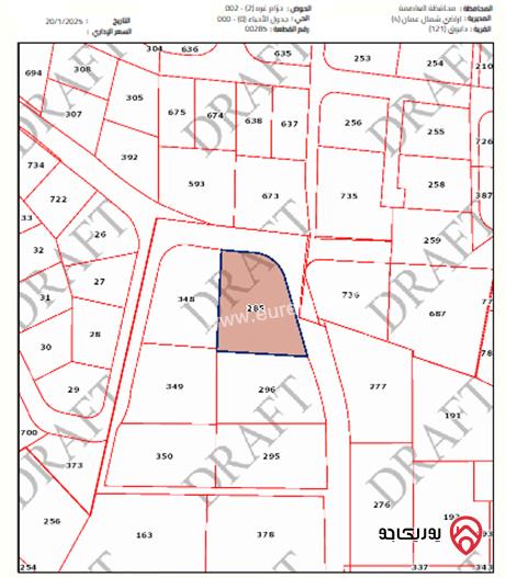 أرض مساحة 2000م للبيع في عمان - دابوق 