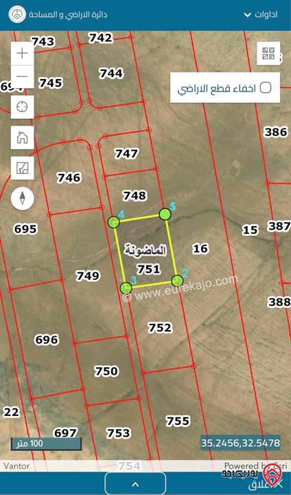 قطعة ارض مساحة 6 دونم و 884م للبيع في عمان - أحد الماضونة حوض (3) المشقل