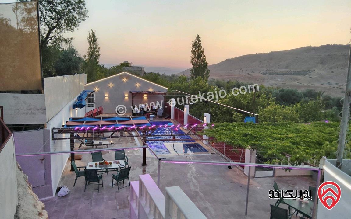 مزرعة وشاليه نسمة نيسان للايجار في عجلون منطقة كفرنجة 