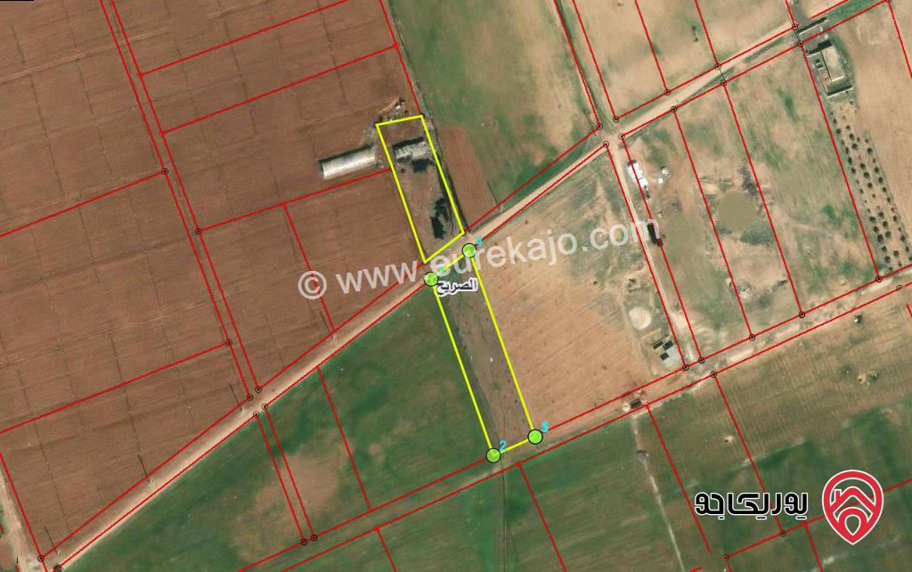 قطعة ارض مساحة 3 دونم للبيع في اربد - الصريح شرق شارع الحزام الدائري 