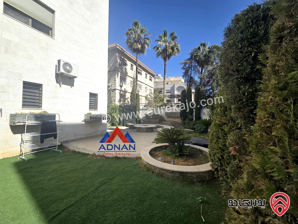 شقة أرضية مفروشة فخمة مساحة 230م مع حديقة 350م و كراج و مدخل خاص للإيجار في عمان - الرابية