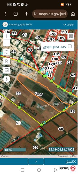 قطعة أرض مساحة 8 دونم للبيع في مادبا - جرينه بالقرب من الجامعة الألمانية