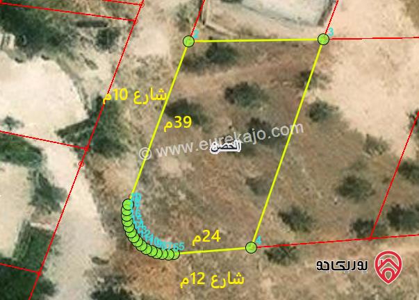 ارض مساحة 923م للبيع في اربد - الحصن - حوض راكسة وام الهوى 