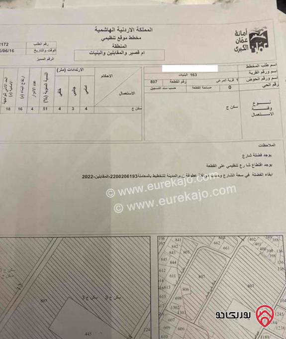 أرض مساحة 500م للبيع في عمان - البنيات