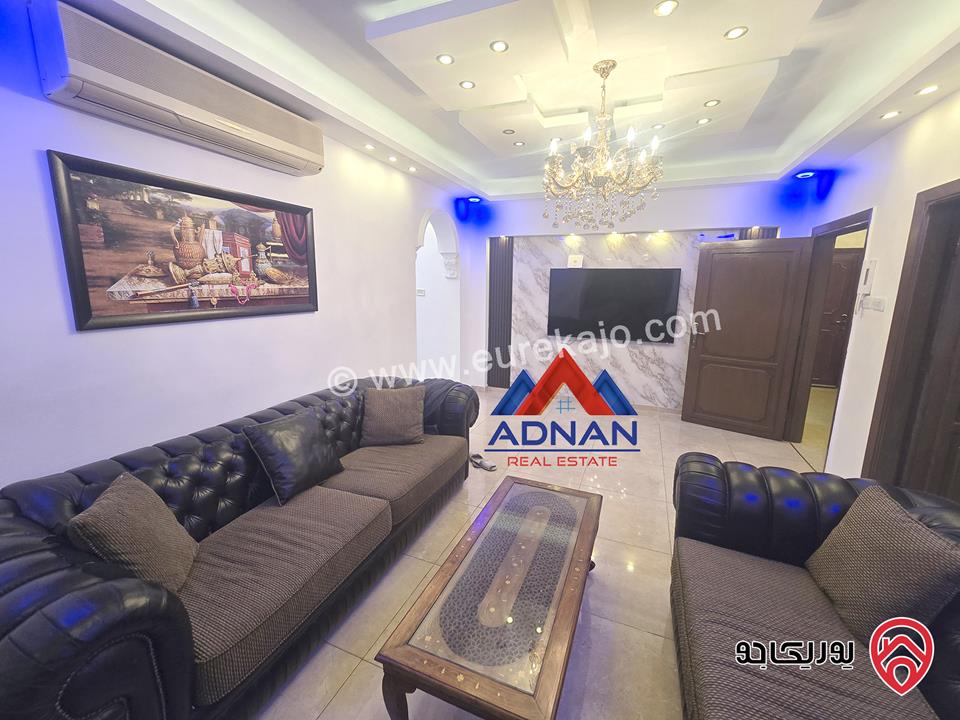 شقة أرضية مساحة 185م داخلي مع حديقة كبيرة 400م و كراج ومدخل خاص مفروشة للإيجار في عمان - الصويفية