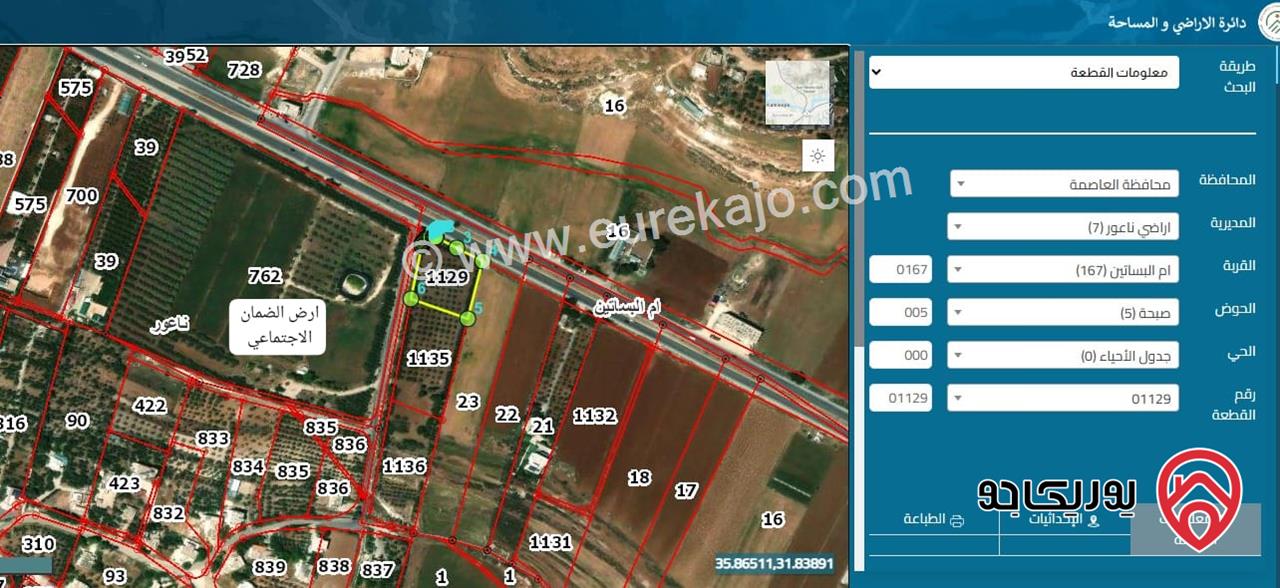 أرض مساحة 4 دونم للبيع في عمان - شارع ام البساتبن مقابل المناصير