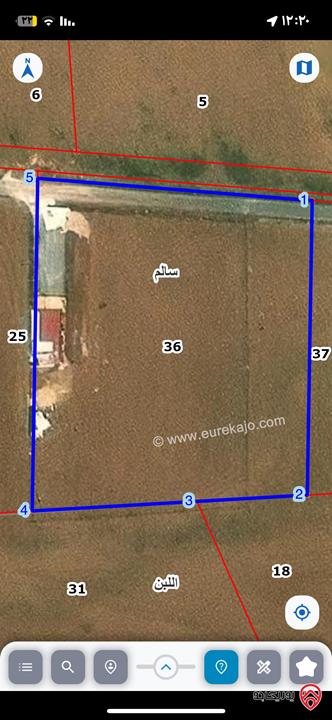 ارض للاستثمار مساحة 6 دونم و 343م للبيع من اراضي الموقر - قرية سالم حوض الشياح