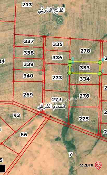 قطع أراضي عدد 8 مساحة 5 دونم للبيع من اراضي جنوب عمان الحمام الشرقي