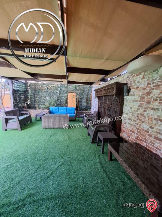 شقة شبه ارضي مفروشة للايجار في عمان - ام السماق مساحة 170م مع ترس وحديقة 150م تشطيبات سوبر ديلوكس بسعر مميز