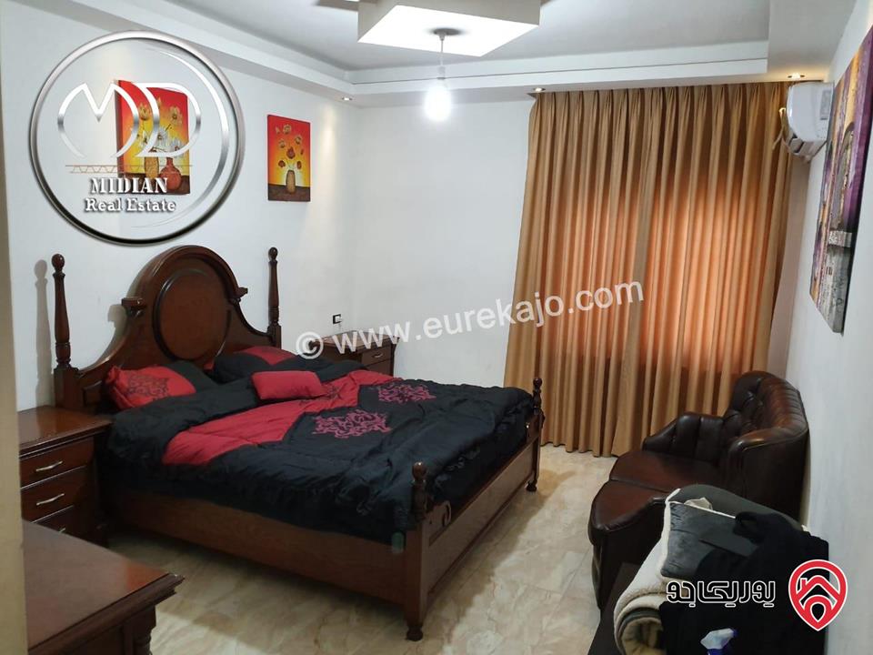 شقة دوبلكس ارضية مفروشة للايجار في عمان - الشميساني مساحة 350م 5 نوم مع ترس و حديقة 150م سوبر ديلوكس