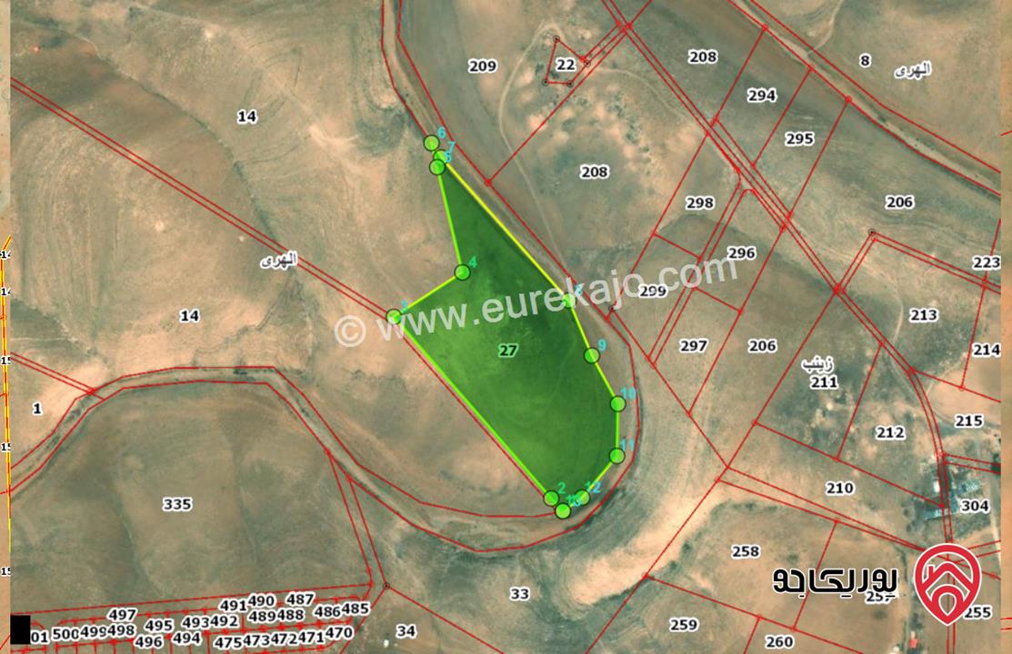 حصة ارض مساحة 19024م للبيع في الهري حوض الهرى الغربي من اراضي جنوب عمان 