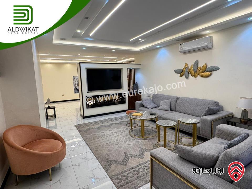 شقة شبه ارضي مفروشه للايجار في عمان - عبدون مساحة داخليه 186م والحديقة 100م موقع مميز تصلح للسفارات والهيئات الدبلوماسية