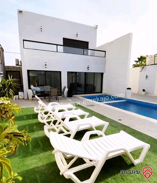 شاليه فخم مساحة الأرض 288م والبناء 120م للبيع في البحر الميت - جوفة الكفرين