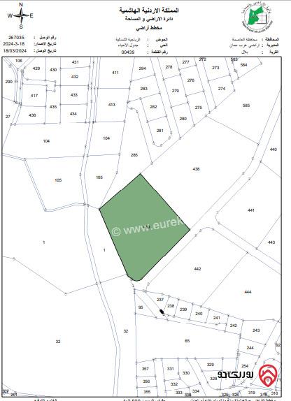 أرض مساحة 15 دونم للبيع في عمان - بدر الجديدة الرباحية الشمالية