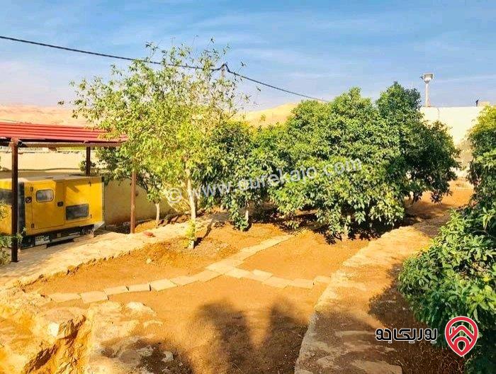 مزرعة وفيلا مفروشة بالكامل مساحة 300م على ارض 2 دونم و 368م للبيع في البحر الميت - جوفة الكفرين