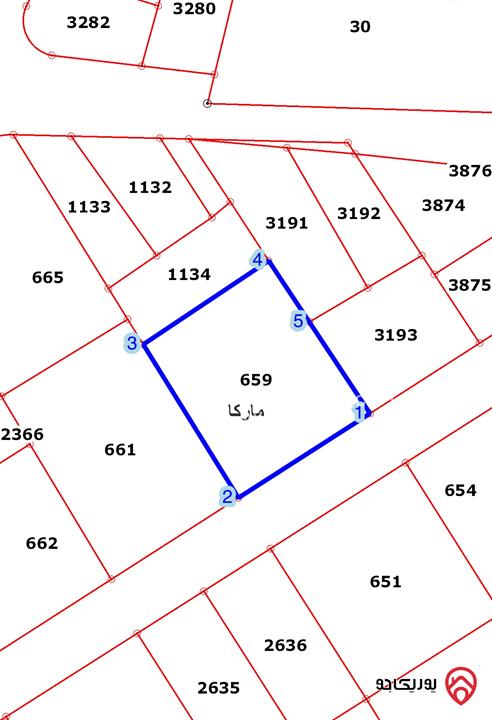 ارض مساحة 1250متر للبيع في عمان - المرقب ماركا 