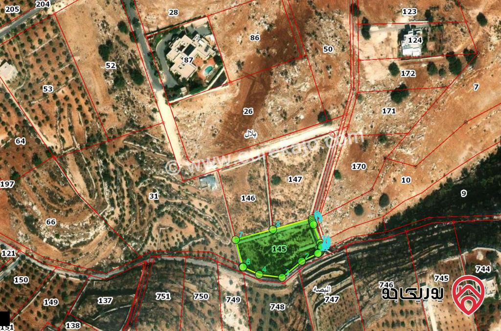 رابط الفيديو - قطعة أرض مساحة 3400م للبيع في بلال حوض ابو مفراز من اراضي غرب عمان