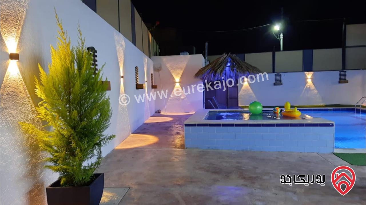 شاليه مساحة الأرض 527م والبناء 122م للبيع في البحر الميت منطقة الجوفة