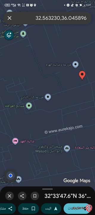 أرض مساحة 500م للبيع في اربد - الرمثا