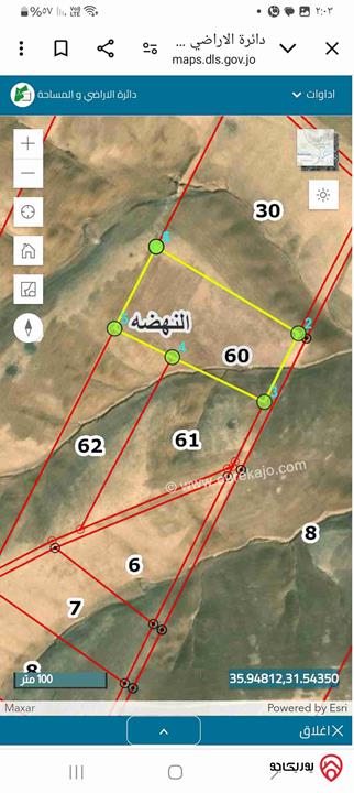 قطع أراضي عدد 3 مجموع مساحتهم 50 دونم للبيع في عمان - النهضة جنوب عمان