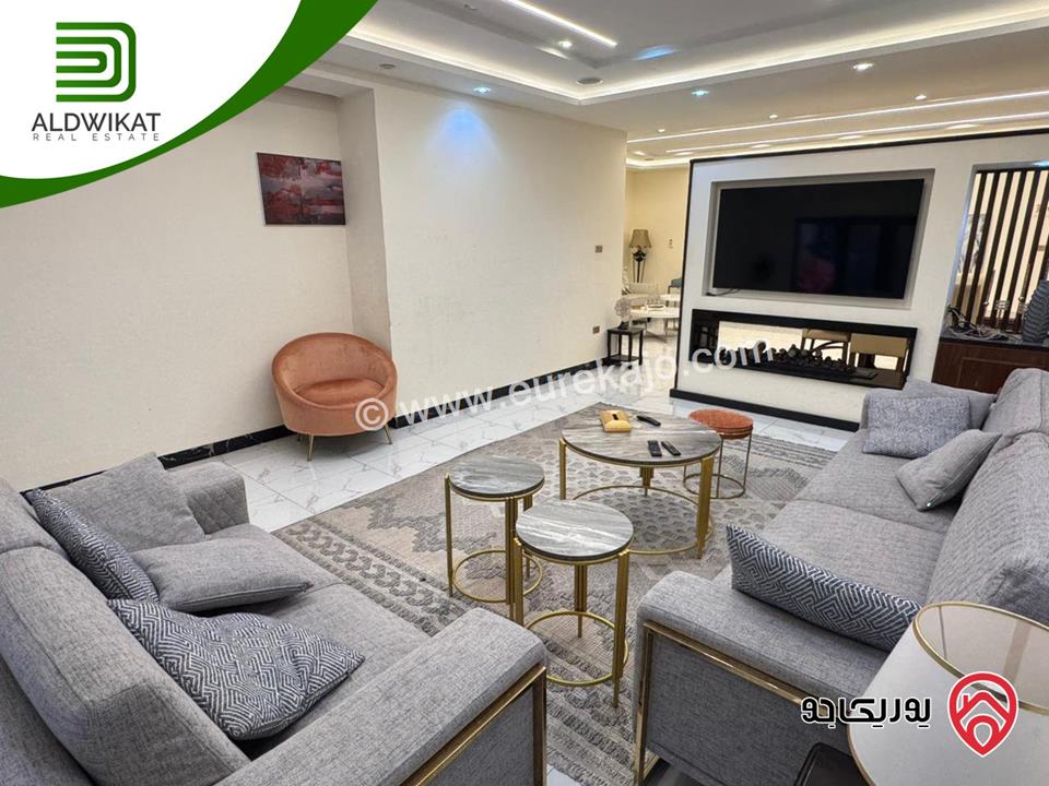 شقة شبه ارضي مفروشه للايجار في عمان - عبدون مساحة داخليه 186م والحديقة 100م موقع مميز تصلح للسفارات والهيئات الدبلوماسية