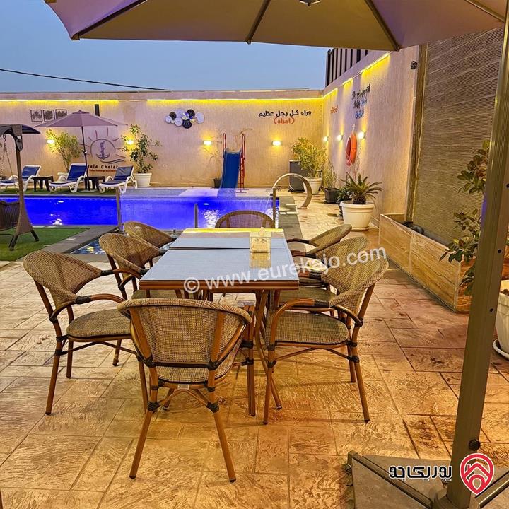 شاليه/مزرعة مساحة الأرض 400م والبناء 200م للبيع في البحر الميت - جوفة الكفرين