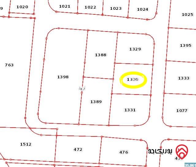 أرض مساحة 983م للايجار في اربد - حوض الطوال  